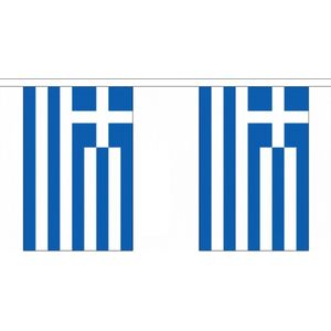 Luxe vlaggenlijnen set van Griekenland 27 meter - Griekse vlag - Landen thema feestversiering/decoratie