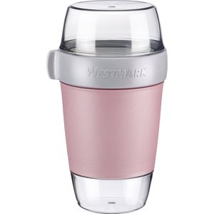 Westmark Lunchpot, groot, met 3 lekvrije compartimenten: 350 ml + 600 ml + 200 ml, kunststof, natuurlijk BPA-vrij, roze/grijs/helder, 5287226P