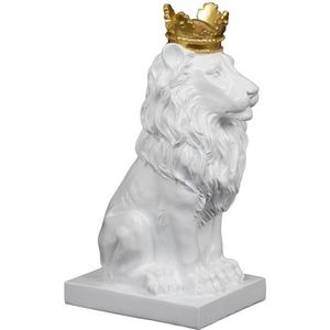 Decoratief beeld Royal Lion – Wit – H30 cm