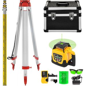 Afstandsmeter - Laser - Roterende Laser - Meetgereedschap - Uitlijnen - Straal 635NM - Bereik 500M - Groene Laser - Met Statief - 1mm/ 1.5m Nauwkeurigheid