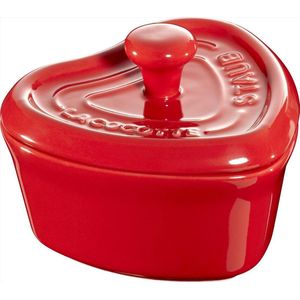 Staub cocotte hartvorm - 10 cm - kersenrood