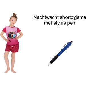 Nachtwacht Short Pyjama - Shortama - Meisjes. Maat 146/152 cm - 11/12 jaar + EXTRA 1 Stylus Pen.