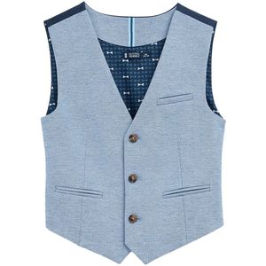 WE Fashion Jongens slim fit gilet met structuur