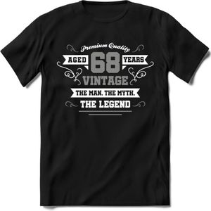 68 Jaar Legend T-Shirt | Zilver - Wit | Grappig Verjaardag en Feest Cadeau | Dames - Heren - Unisex | Kleding Kado | - Zwart - L