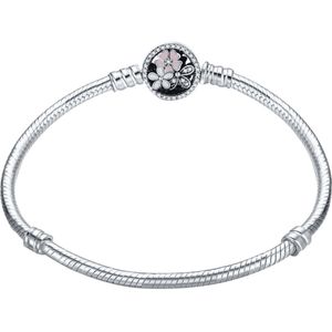 Tracelet | Zilveren Armbanden | Bedelarmband Bloem | Armband met bloemen sluiting | 925 Sterling Zilver | Pandora compatible | Met 925 Zilver Certificaat | In Leuke cadeauverpakking