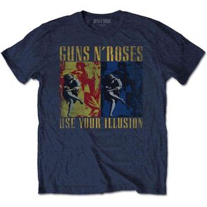Guns N' Roses - Use Your Illusion Heren T-shirt - M - Blauw