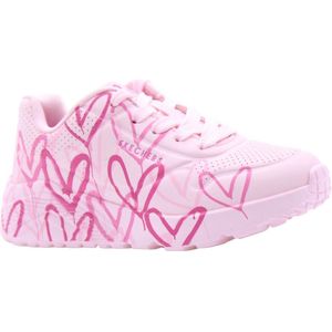 Skechers Uno Lite - Spread The Joy Meisjes Sneakers - Roze/Multicolour - Maat 36