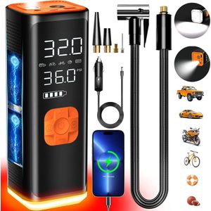 Draagbare luchtcompressor - 150PSI Snelle inflatie met digitale sensor en LCD-display voor auto's, fietsbanden en ballen