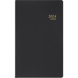 Brepols Agenda 2024 • Breplan • Seta PVC • 9,2 x 16 cm • Zwart
