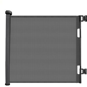 Caedentes oprolbaar veiligheidshekje V2 - Babyhekje - Hondenhek - Traphekje - Inrolbaar - 85cm hoog - Tot 150cm uitrolbaar - Zwart - V2