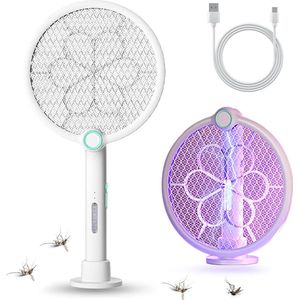 Elektrische Vliegenmepper - Vliegenvanger - Muggenvanger - Vliegenlamp, Insectenlamp - Oplaadbaar - Binnen & Buiten - UV Lamp als Muggenvanger