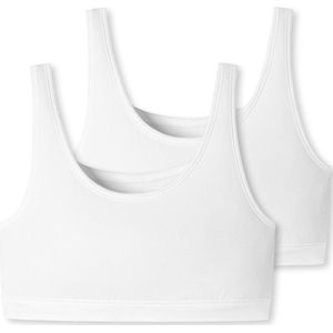 SCHIESSER 95/5 bralette (-pack) - dames bustier in dubbelpack - zonder cups in biologisch katoen wit - Maat: 42