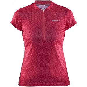 Craft Velo Graphic Jersey - Maat S - Dames Fietsshirt korte mouwen Rood