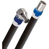 Coax kabel op de hand gemaakt - 20 meter - Zwart - IEC 4G Proof Antennekabel - Male haaks en Female rechte pluggen - lengte van 0.5 tot 30 meter