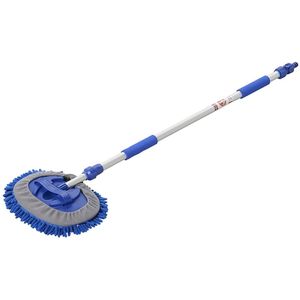 ProPlus Wasborstel - 1.65 m - Telescopische Steel - Verstelbaar - met Chenille Microvezel - 3D Wasborstelkop - Alleen Gebruiken met Koud Water - Multifunctionele Wasborstel - Blauw