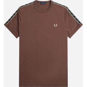 Fred Perry Contrast tape ringer t-shirt - brick warm grey