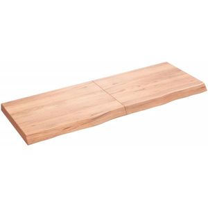 vidaXL Wandschap - Wandschappen - Wandplank - Wandrek - Wandschap 140x50x(2-6)cm behandeld massief eikenhout lichtbruin