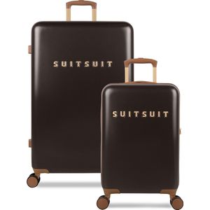 SUITSUIT Fab Seventies Classic Lichtgewicht Kofferset 2delig - 55 + 76 cm - 127L - Espresso Black