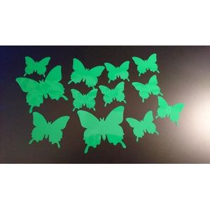 Effen groene 3D-vlinders