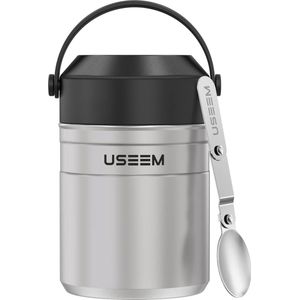 Thermocontainer voor eten, 800 ml, 316L roestvrij staal, lekvrij, voedselcontainer voor eten, soepen, muesli, incl. klaplepel, thermo-lunchbox, geschikt voor kinderen en volwassenen