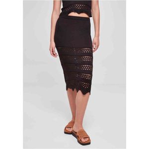 Urban Classics - 3/4 Crochet Knit Rok - 5XL - Zwart