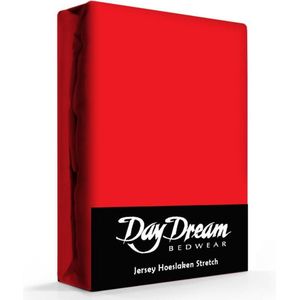 Day Dream Jersey Hoeslaken Rood-190 x 220 cm