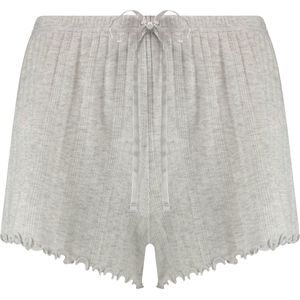 Hunkemöller Dames Nachtmode Pyjama shorts Pointelle - Beige - maat XS