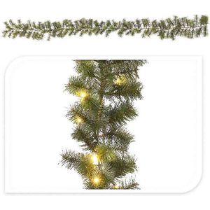 Oneiro’s luxe Guirlande 270cm - 150 takjes - 50LED - met timer - kerst – guirlande - feestdagen - winter - verlichting - binnen - buiten – sfeer