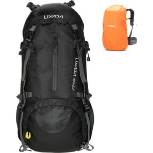 Avoir Avoir®-Backpack-Blauwe 50L Outdoor Rugzak - Waterbestendig en Duurzaam - Zwart- Ruim hoofdcompartiment en talrijke zakken - Ademend rugpaneel - Verstelbare schouderband - Sterk ophangsysteem-Backpacks