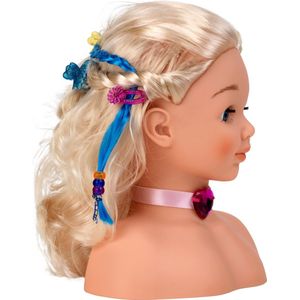 Klein Toys Princess Coralie speelgoed make-up- en stylinghoofd ""Little Sophia"" - 22 cm groot - wasbaar - met haarborstel, kam, haarclips - dermatologisch geteste make-up