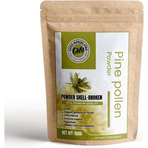 Pine pollen poeder - 100% Natuurlijk & geteste premium kwaliteit - Testosterone booster - Libido verhogend - Superfood - Good nature vibe - 100 gram per verpakking