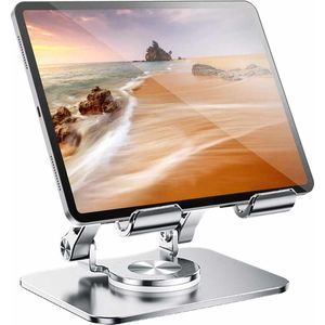 MeedeerTablet Standaard, 360 Graden Draaibaar met in Hoek Verstelbare, Opvouwbaar Draagbaar Houder, Bureau Dock Holder voor Tablet van 4-12 Inch, voor iPad mini/Air/Pro (Zilver)