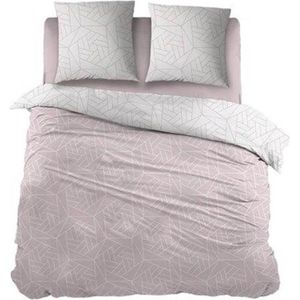 Snoozing Laslo - Flanel - Dekbedovertrek - Tweepersoons - 200x200/220 cm + 2 kussenslopen 60x70 cm - Pink