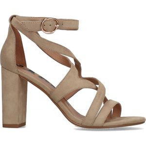 Sacha - Dames - Beige opengewerkte sandalen met hak - Maat 42