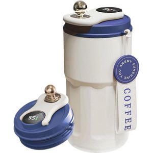 Koffiemok met digitaal display en isolatie - Blauw