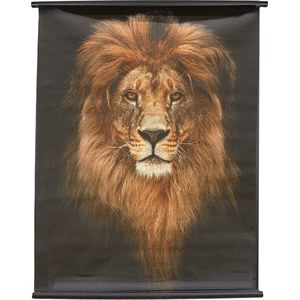 DKNC - Wandkleed leeuw Simba - Linnen - 117x3x147cm - Multi