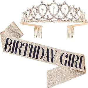 TDR - Verjaardag Sjerp en Tiara - Met text ""Birthday  Girl ""  goud