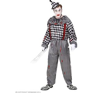 Widmann - Monster & Griezel Kostuum - Bloedgrappige Scary Clown - Man - Zwart / Wit - XXL - Halloween - Verkleedkleding