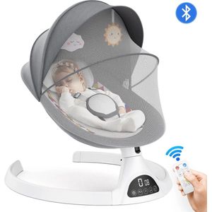 Botec elektrische luxe schommelstoel voor baby’s - elektrische wipstoel - babyschommel - met Afstandsbediening en Veiligheidsgordel - 0-6 maanden