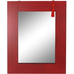 Wandspiegel DKD Home Decor Spiegel Spar Rood Zwart MDF (70 x 2 x 90 cm)