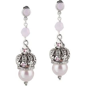 Dolce Luna Oorhangers Pearl Crown roze