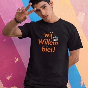 Zwart Koningsdag T-shirt - MAAT XL - Dames Pasvorm - Wij Willem Bier 2 Kleuren