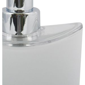 MSV Zeeppompje/dispenser Aveiro - 2x - PS kunststof - wit/zilver - 11 x 14 cm - 260 ml