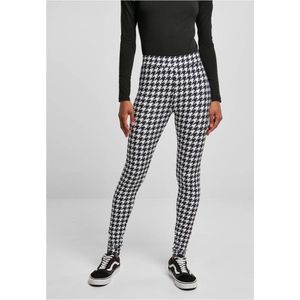 Urban Classics - Soft AOP blackhoundstooth Legging - 5XL - Zwart/Wit