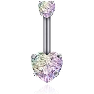 Navelpiercing Edelstaal Double Heart Multi