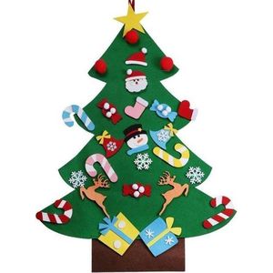 Vilten Kerstboom - Vilten Kerstboom voor Kinderen - Kerst - Perfecte Kerstcadeau- Kunstkerstboom - Versiering - Vilten Kerstboom voor Kinderen - Vilten kerstboom - Kerstdecoratie - Kerstcadeau 26 Vilten Ornamenten - Werkt met Klittenband