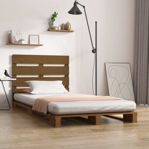 The Living Store Houten Bed - Massief Grenenhout - 200x100x80 cm - Honingbruin