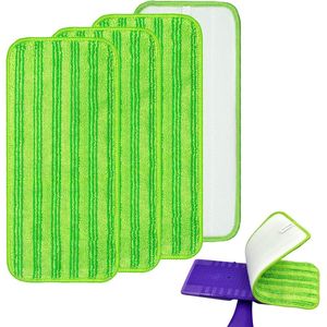 Wasbare microvezel Dweilmop Reservekoppen voor Vloerwisser - 4 Stuks - Ideaal voor Diverse Vloeren