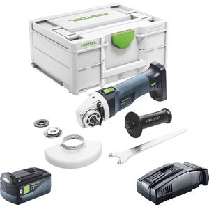 Festool AGC 18-125 EB-Basic accu haakse slijper 18 V 125 mm borstelloos ( 576825 ) + 1x accu 5.0 Ah + snellader + systainer