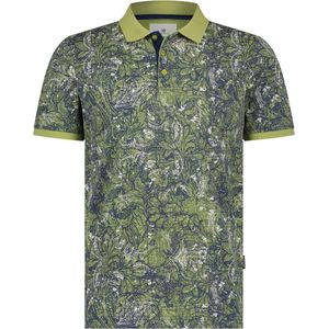 State of Art - Piqué Polo Print Groen - Modern-fit - Heren Poloshirt Maat M